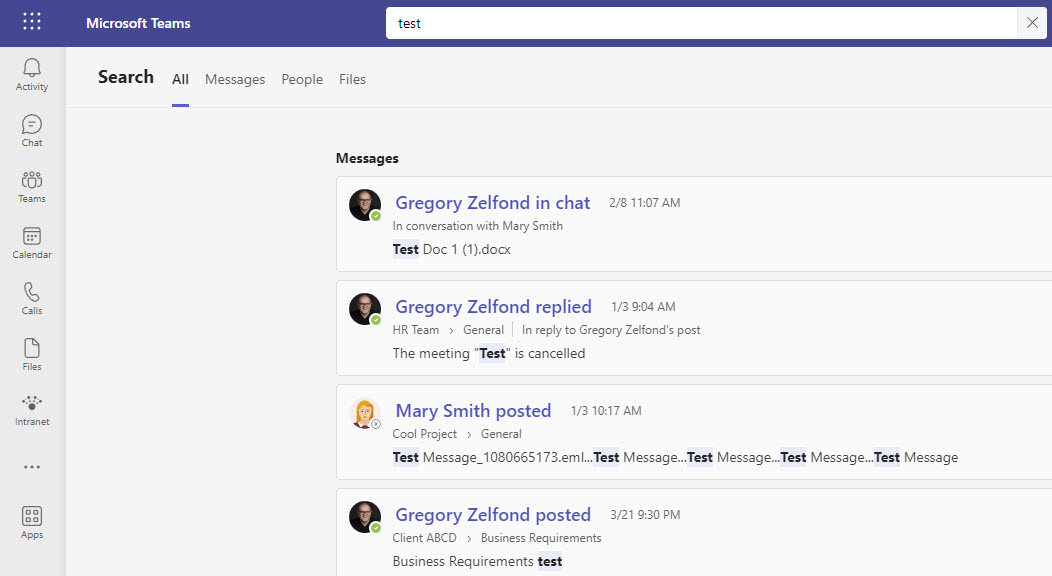 search for files in Microsoft Teams