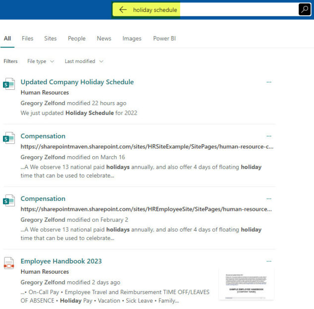 How to Promote Search Results in SharePoint via the Bookmarks feature ... image.