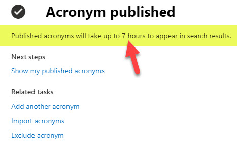 set up Acronyms in SharePoint Online