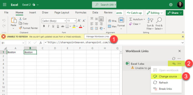 How to link Excel workbooks in SharePoint Online | SharePoint Maven