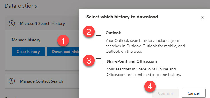 clear search history in SharePoint Online