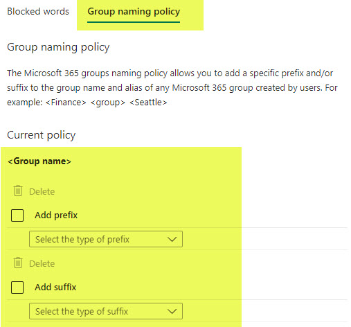 create a group naming policy in Microsoft Entra ID