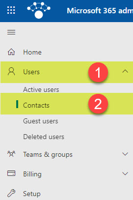 add external contacts to an Address Book in Microsoft 365