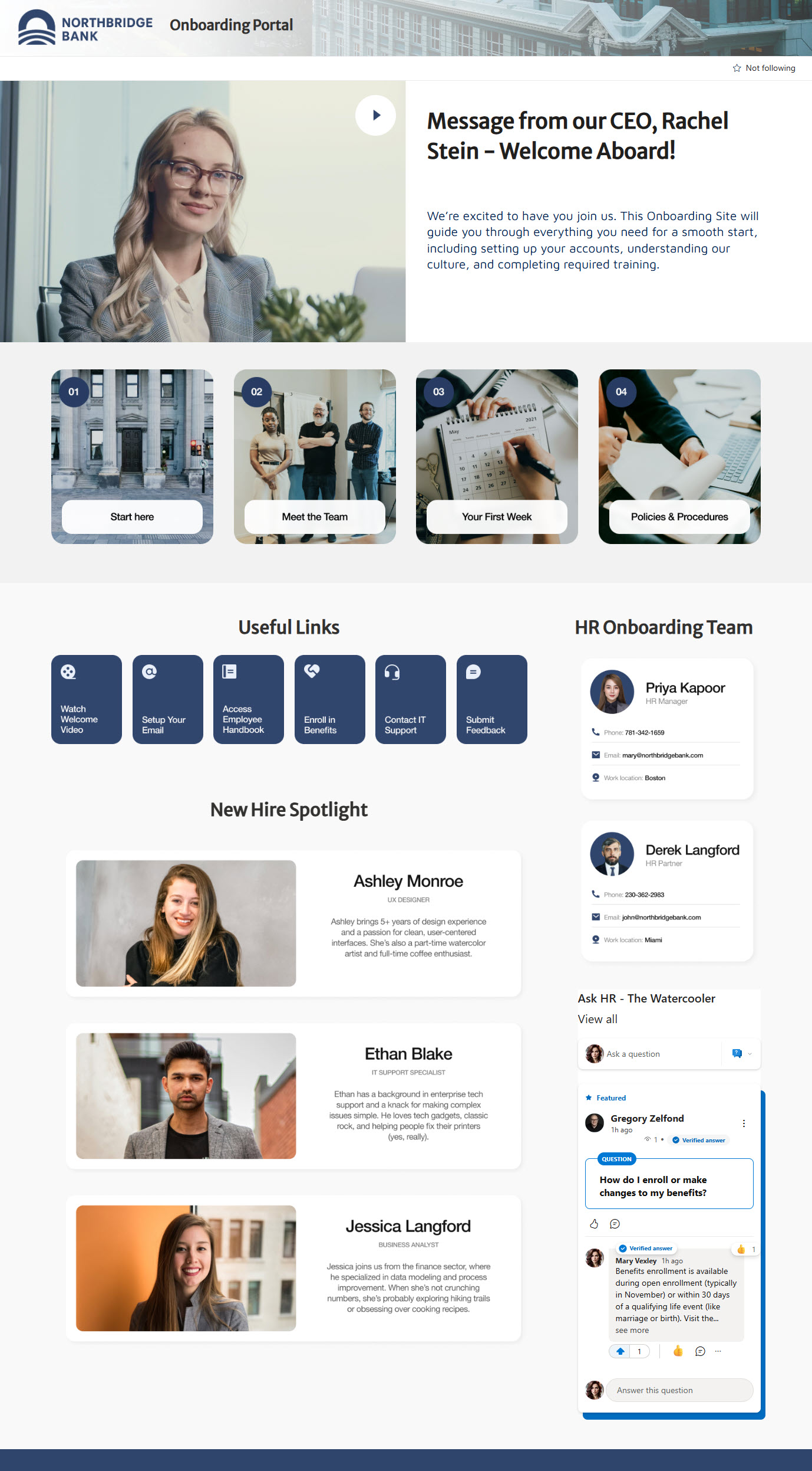Onboarding Portal Homepage SharePoint Maven