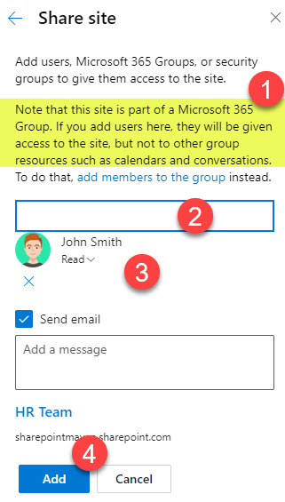 invite users to the SharePoint Site