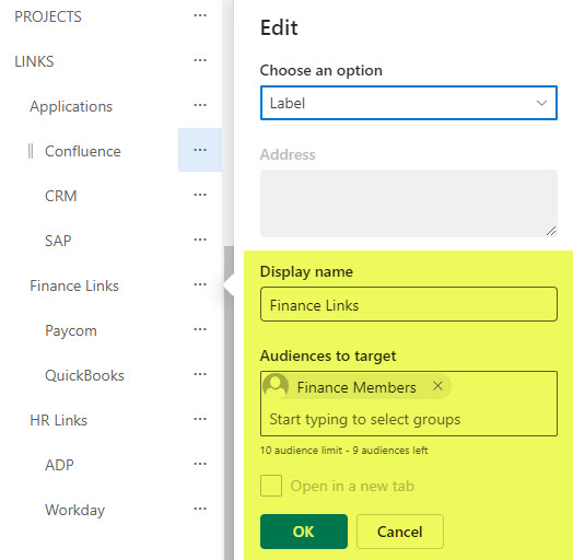 organize lots of links on a SharePoint Intranet