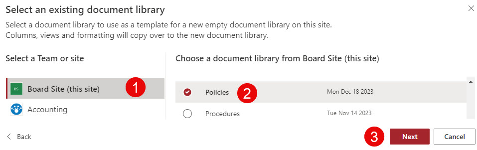 copy an existing Document Library in SharePoint Online