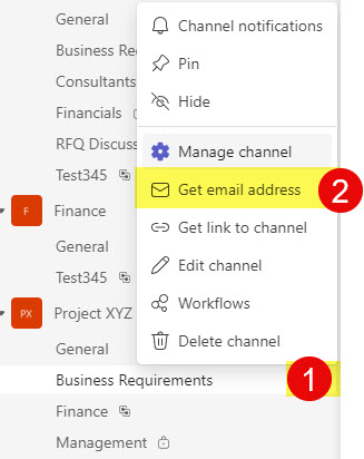 You can obtain an email address for a given channel from Teams