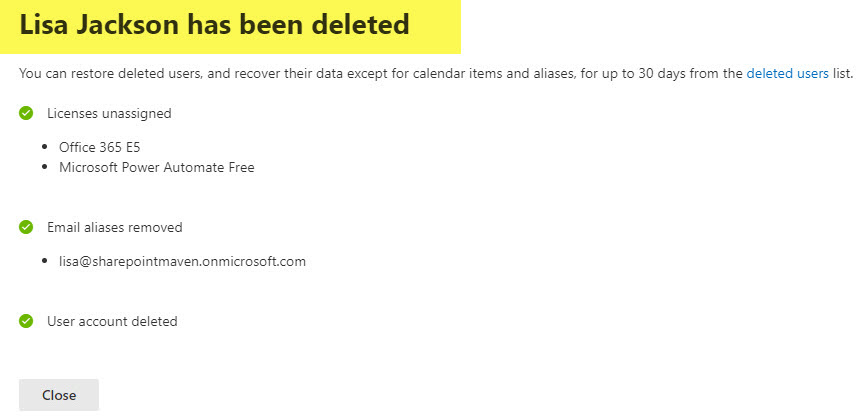 SharePoint Files when user leaves the organization