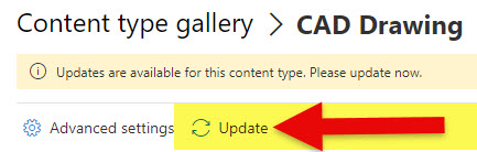 update Columns in a Global Content Type Gallery