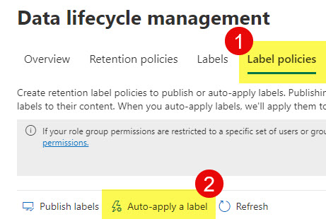 auto-apply retention labels