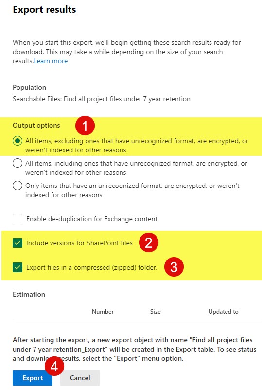 Purview Content Search