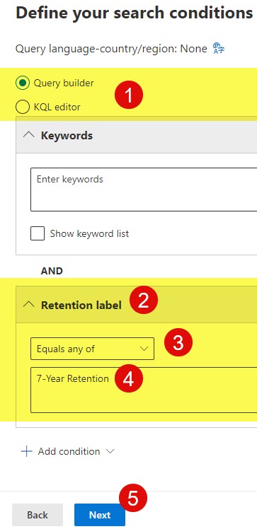 specific retention label