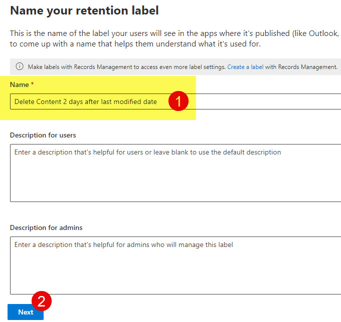 delete content from SharePoint Site using Retention Policies and Retention Labels
