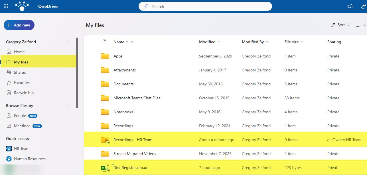 Favorite Files & Folders vs. Add Shortcut to OneDrive