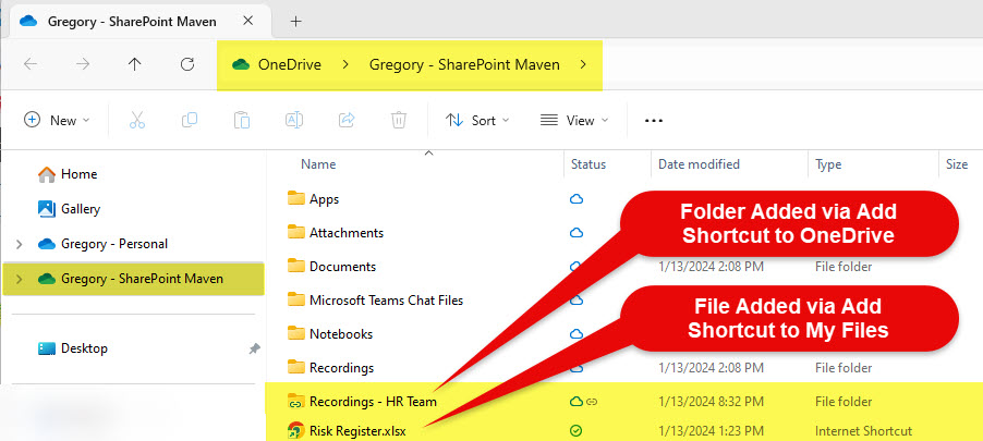 Favorite Files & Folders vs. Add Shortcut to OneDrive