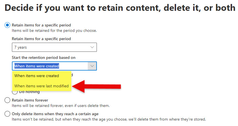 define the Start the Retention Period