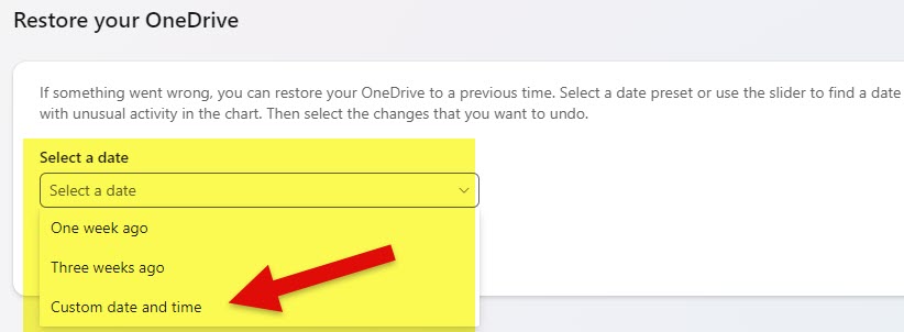 restore OneDrive for Business