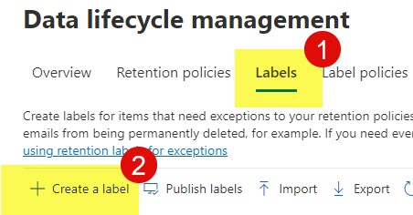 Retention label settings in Microsoft Purview