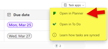 Ability to sync Task List with Planner