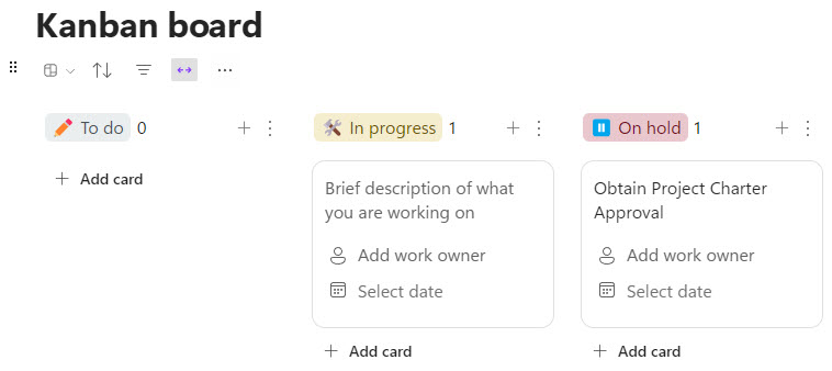 Kanban Board Component in Microsoft Loop