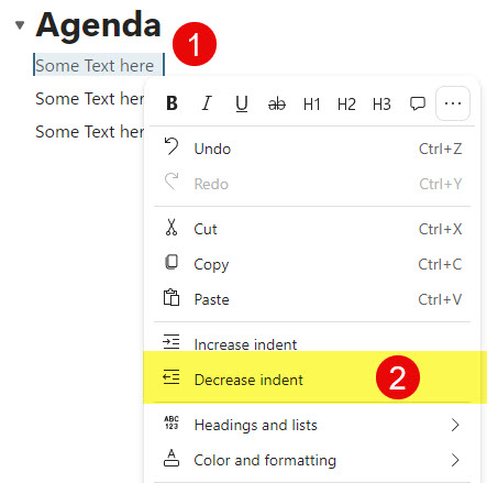 Collapsible Headings in Microsoft Loop