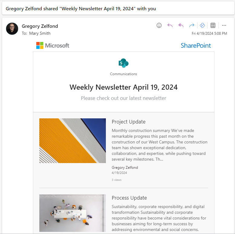 Newsletter and News Digest in SharePoint