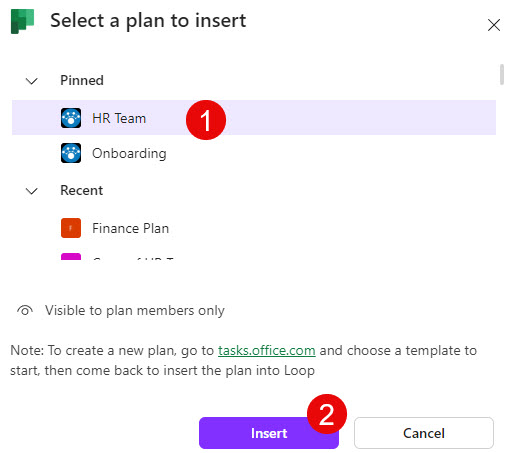 embed Planner in Microsoft Loop