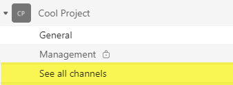 hide channels in Microsoft Teams