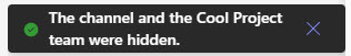 hide channels in Microsoft Teams