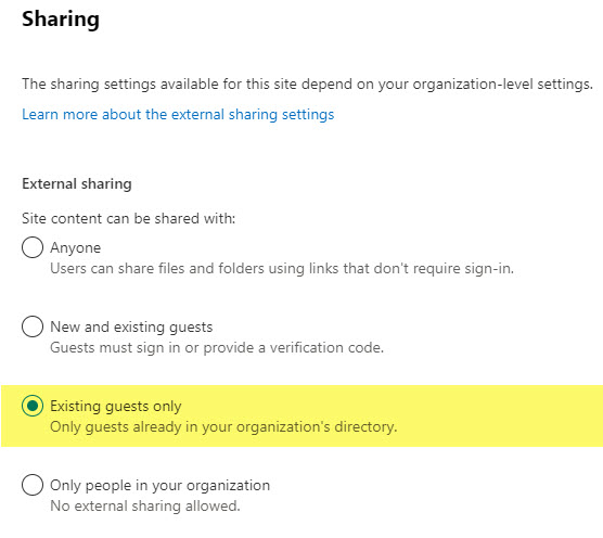 set up guest access for SharePoint Site or Teams