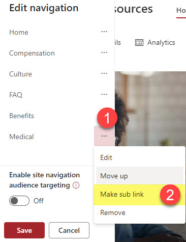 drop-down navigation in SharePoint