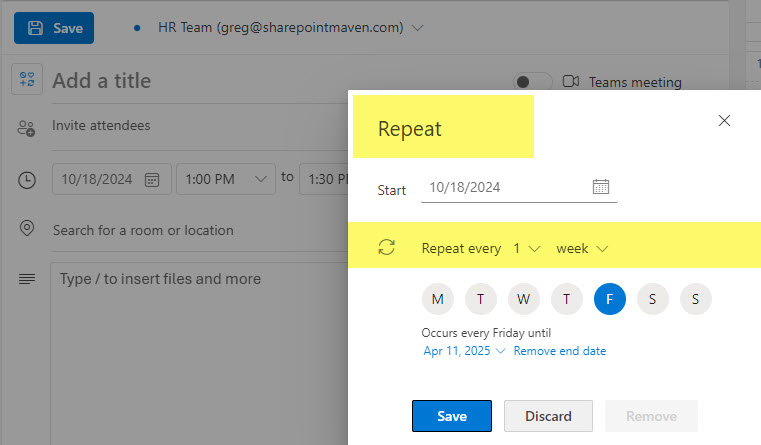 Calendar Options in SharePoint and Microsoft 365