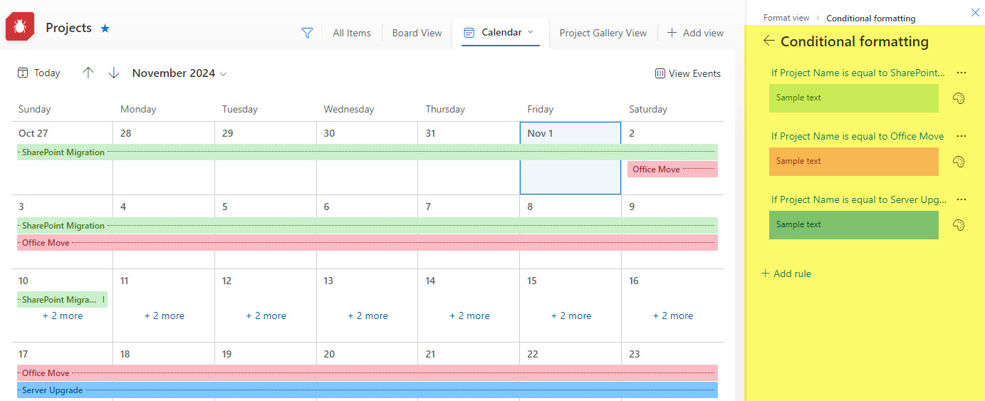 Calendar Options in SharePoint and Microsoft 365