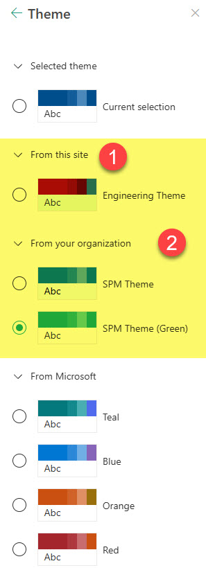 custom themes in SharePoint