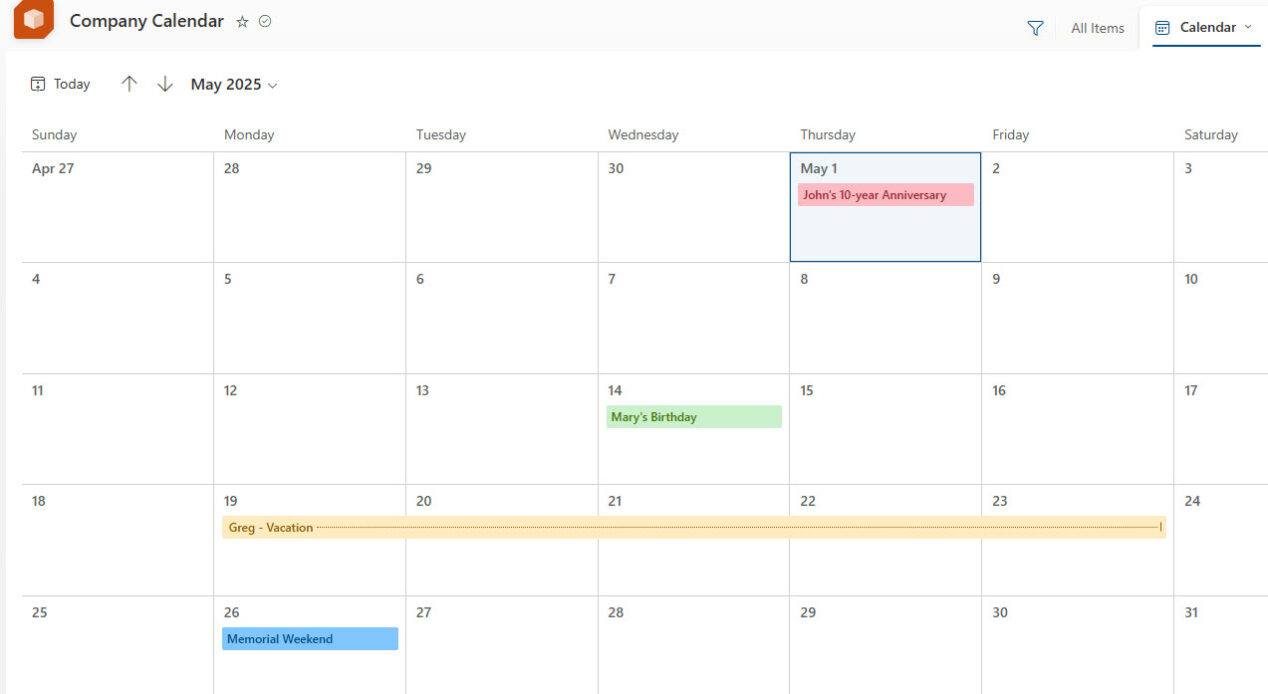 How to create a Firm or Company Calendar in SharePoint using Lists ...