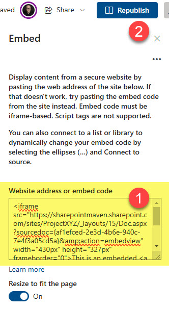 embed Visio Diagram on a SharePoint page