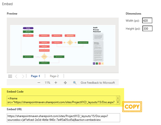 Embedvisiosharepointpage9