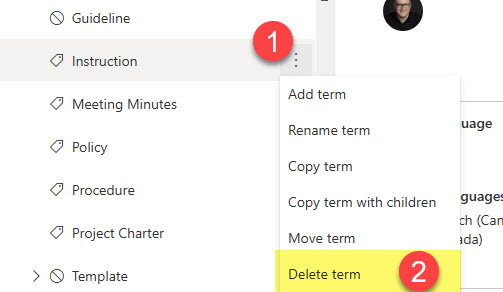 hide or remove Terms in the SharePoint Term Store