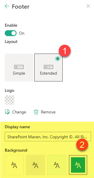 Office address in the Footer of a SharePoint Site