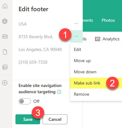 Office address in the Footer of a SharePoint Site