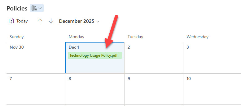 Calendarviewdocumentlibrary10