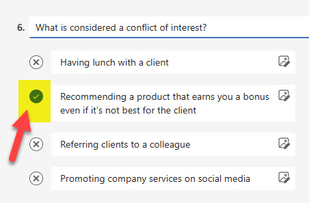 Quizzes in Microsoft Forms