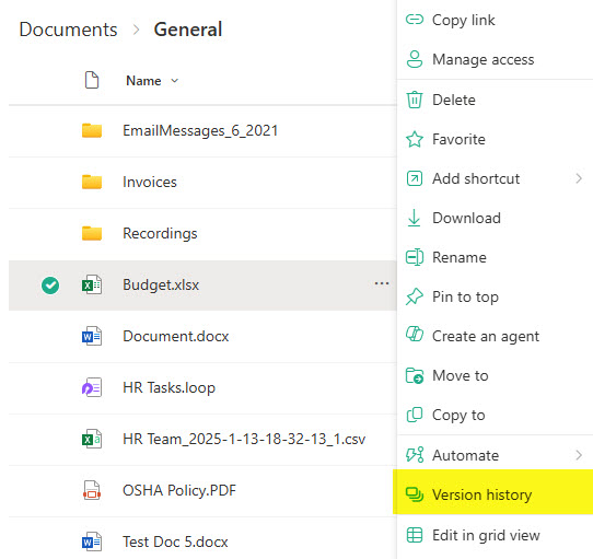 Versionhistorysettingssharepoint1