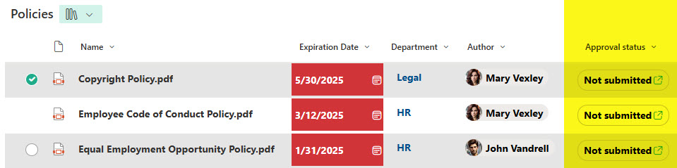 Configure Approvals in SharePoint