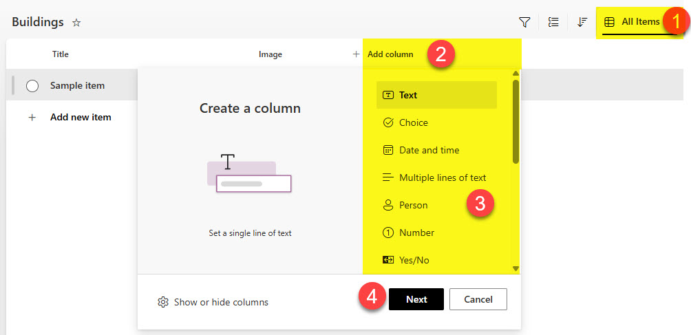 Creategallerylistsharepoint5