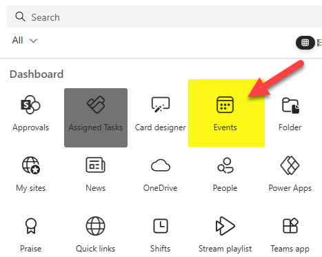 Viva Connections Events Card
