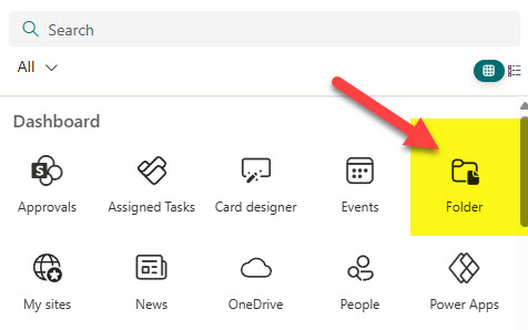 Folder Card in Viva Connections