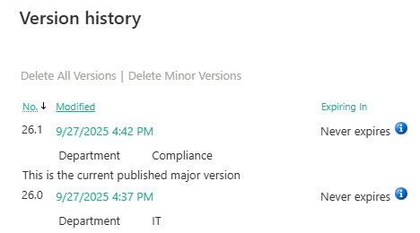 Publish Final Versions in SharePoint