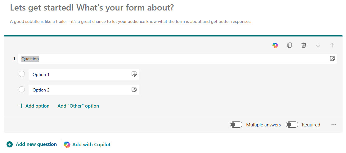 create a Form in Forms application